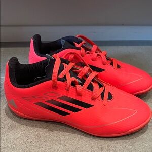 Adidas atomic orange F50 Indoor Court soccer shoes